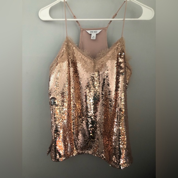 Nine West Tops - Nine West rose gold sequence (flip)cami